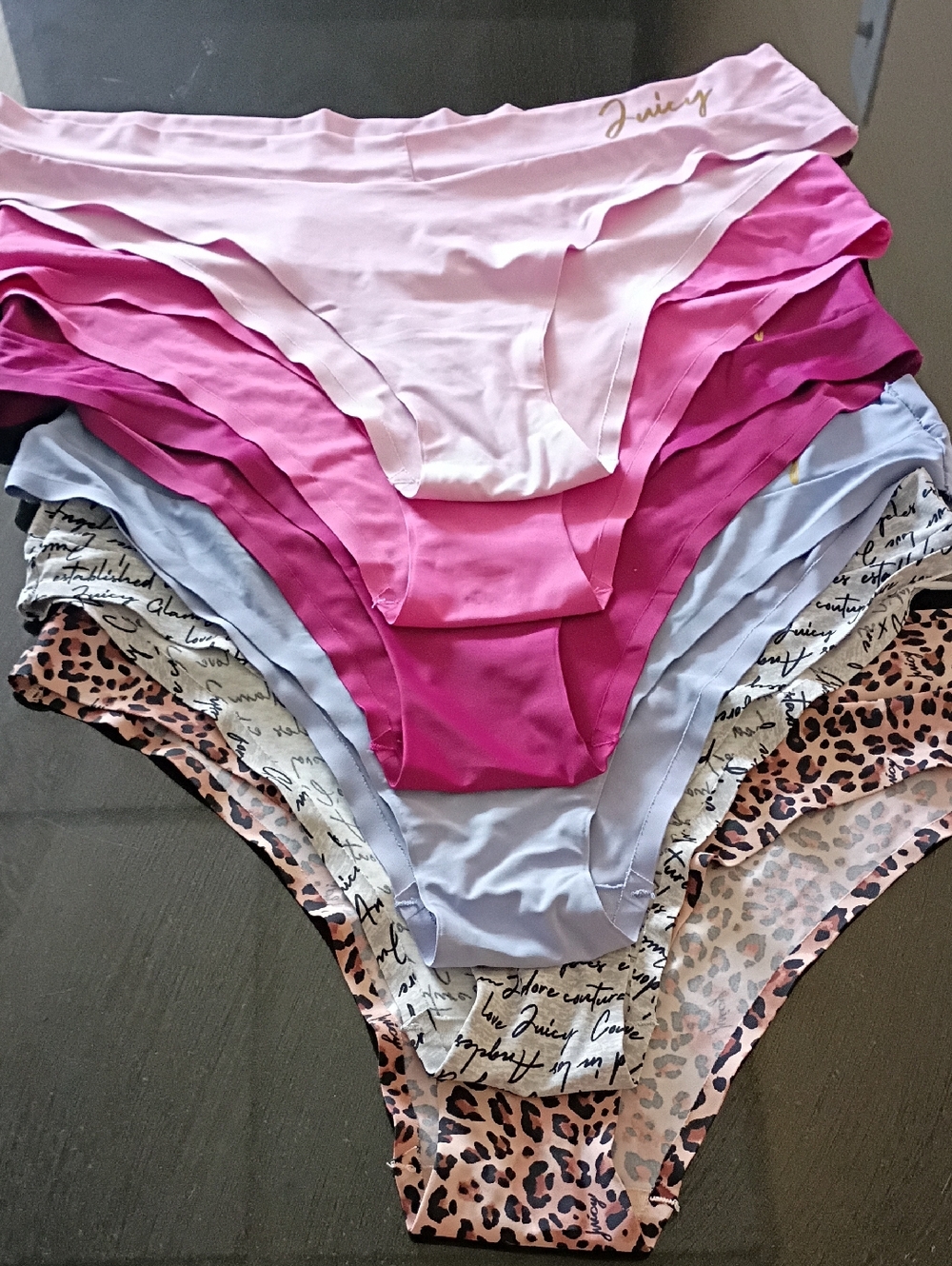 Juicy Couture Assorted Pink, Lavender & Leopard Bikini Panty Set